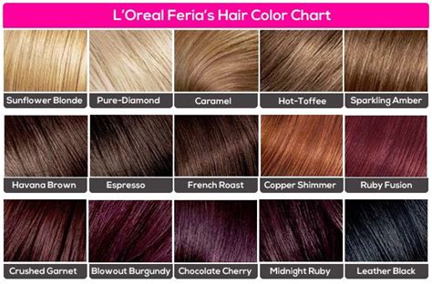 Pallate Hair Color Chart Feria Hair Color Hair Color Caramel