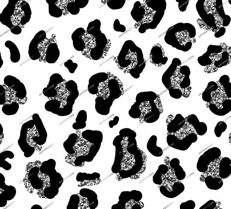 Black Silver Glitter Seamless Leopard Print Pattern — Drypdesigns