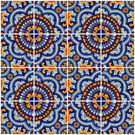 16 Mexican Talavera Tiles Handmade Decorative Mexican Ceramic 4x4