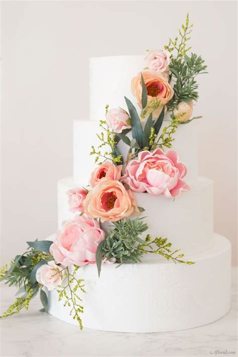 Diy Wedding Cake Decorate Your Dream Wedding Cake With Artificial Flowers Perfectly Match Our