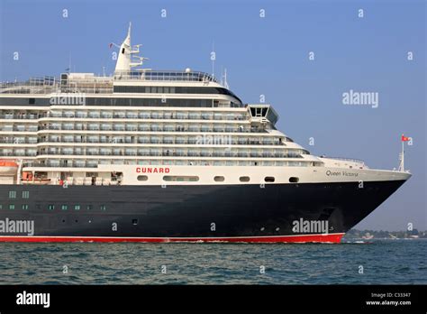 Queen Victoria Cunard Cruise Ship In Southampton Water Hampshire