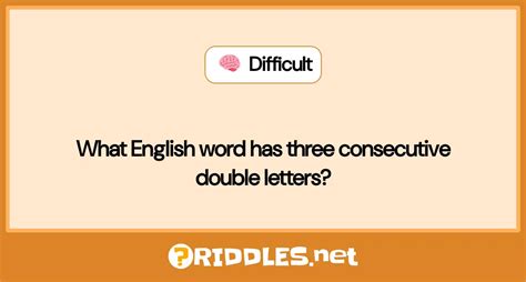 What English Word Has Three Consecutive Double Letters