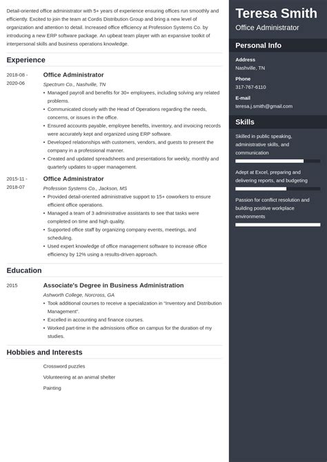 Office Administrator Resume Examples And Guide Tips