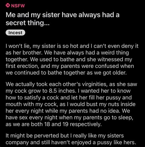 nsfw me and my sister have always had a secret thing incest i won t lie my sister is so hot