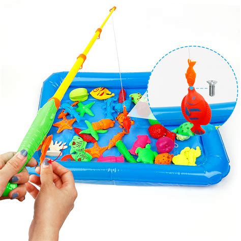 40pc Set Magnetic Fishing Toys Child Kids 3d Fish Baby Bath Toy