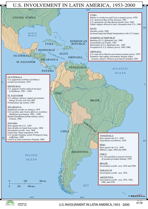 Universal Map World History Wall Maps Us Involvement In Latin