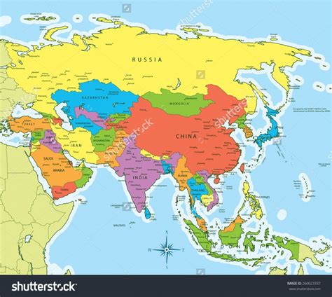 Printable World Map Asia