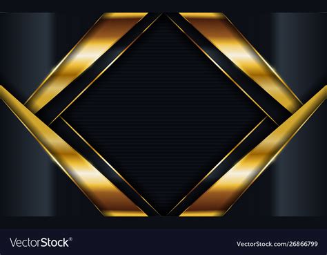 Abstract Luxury Dark Background With Golden Lines Vector Image