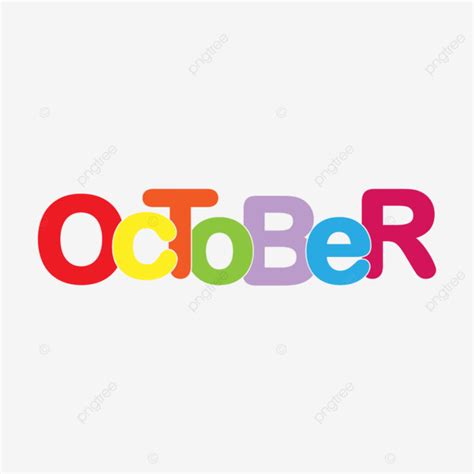 October Banner Clipart Vector Colorful Banner With The Inscription
