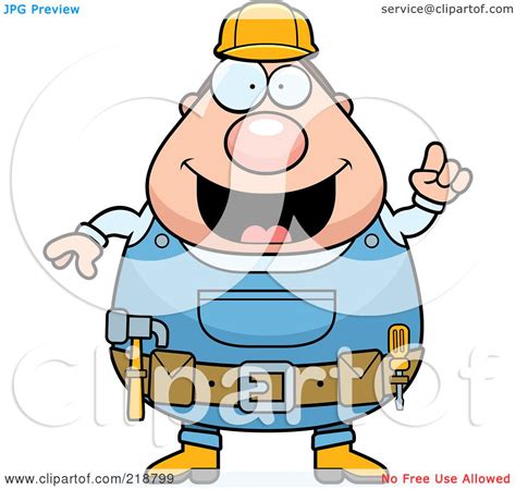 Royalty Free RF Clipart Illustration Of A Plump Builder Man With An