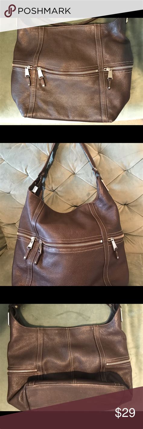 Tignanello Brown Leather Bucket Bag Purse Bags Purses And Bags