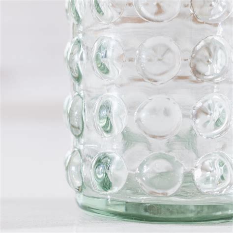 Mexican Clear Bubble Glassware Shades Of Green