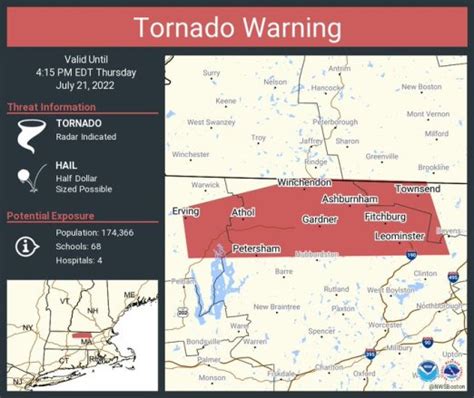 Tornado Warning For Parts Of Massachusetts Severe Thunderstorm