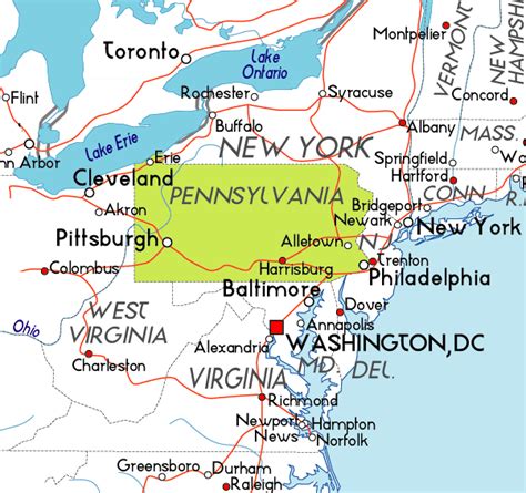 Map Of Pennsylvania In The Usa