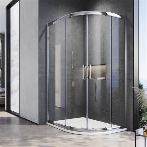 ELEGANT 900 X 800 Mm Quadrant Shower Cubicle Enclosure Sliding Door 6mm
