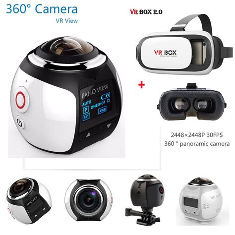 4k 360 degree panoramic camera wifi 2448 2448 30fps sport action vr camera dvr extra add 3d vr