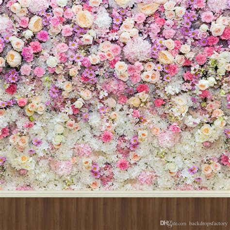Photoshoot ideas & poses for girls and women. 2019 Digital Printed Pink Flowers White Cream Roses Wall ...