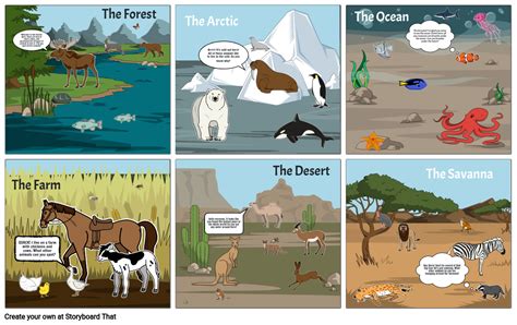 Animal Habitats Storyboard By E493ec34