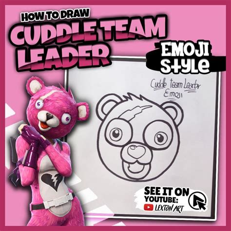 How To Draw Cuddle Team Leader Emoji Style Fortnite Skin Lexton