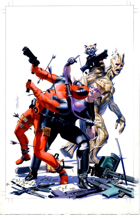 Hawkeye Vs Deadpool Comic Art By Mike Mayhew — Geektyrant