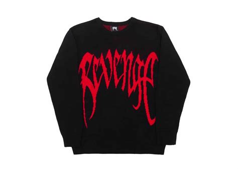 Buy Revenge Knit Logo Crewneck Sweater Blackred Online In Australia Kickstw