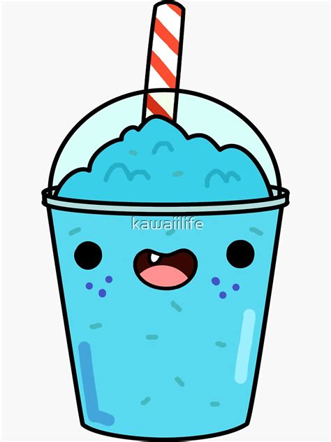 Kawaii Blue Slushy Sticker For Sale By Kawaiilife Redbubble