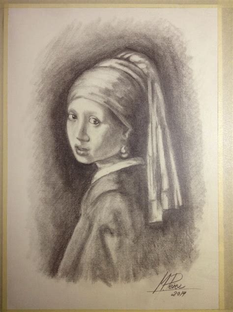 Mi Blog De Dibujo Dibujo A Lápiz De La Joven De La Perla De Vermeer