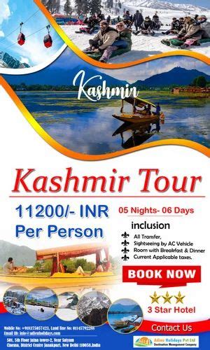 Kashmir Tour Packages At Rs 11200person In New Delhi Id 26470589662
