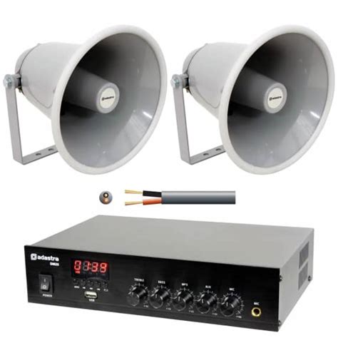Outdoor Pa System 2 X 15w Weatherproof Horn Speakers Inta Audio