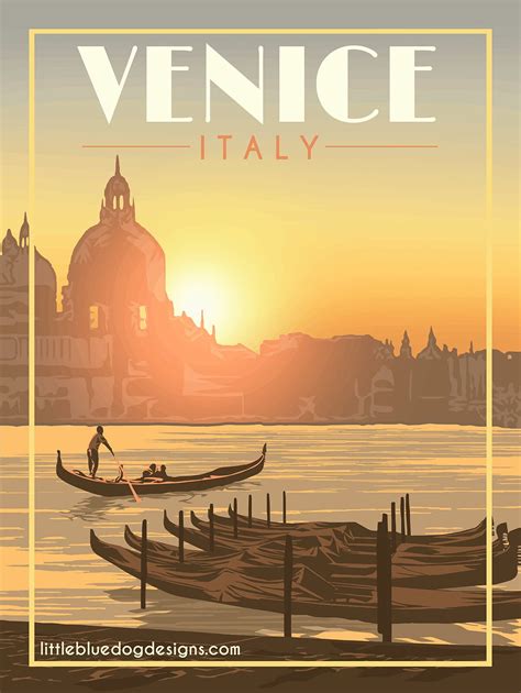 Venice Italy Vintage Travel Poster Etsy