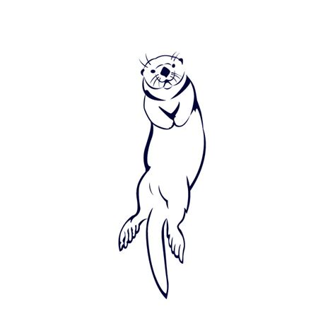 Sea Otter Line Drawing