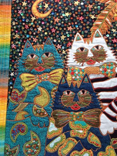 Reserved For Debra Batik Three Cats Art Quilt Fiber Art Etsy Art