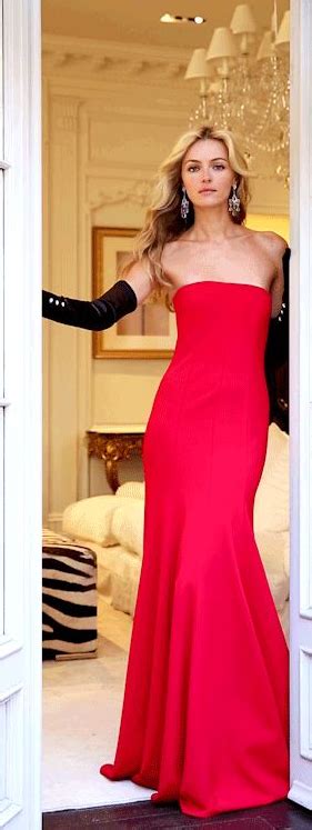 Red Strapless Gown With Black Gloves Red Formal Dress Strapless Dress