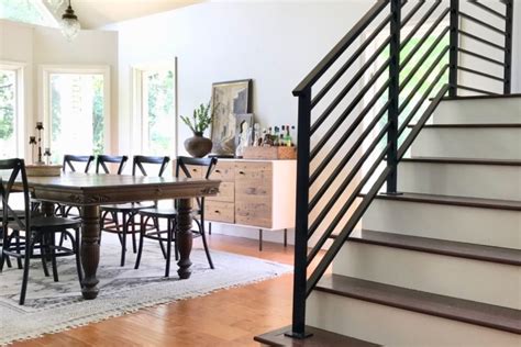 See more ideas about wood railing, deck railings, deck railing design. Our Finished Staircase with Horizontal Stair Railing ...