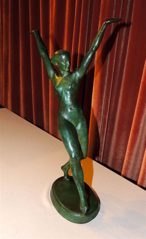 Art Deco Bronze Nude Sculpture By George Halbout Du Tanney Statues