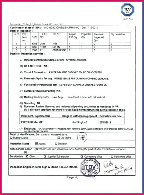 3 Calibration Certificate Sample Format 19137 Fabtemplatez