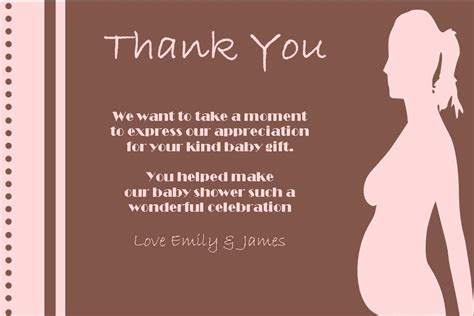 Thank You Card Template Baby Shower