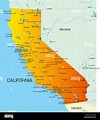 vector color map of California state of usa Stock Photo - Alamy
