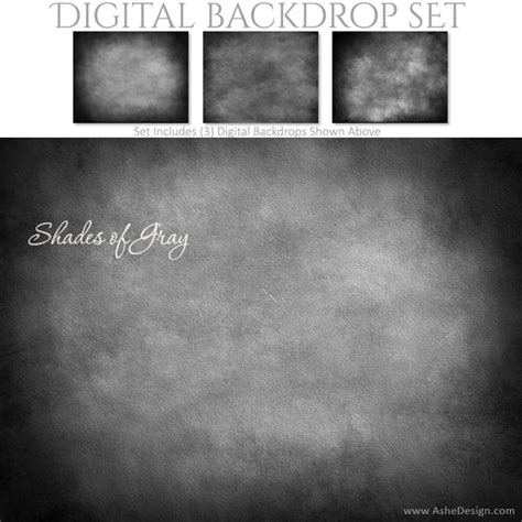 Digital Backdrop Set Shades Of Gray Ashedesign