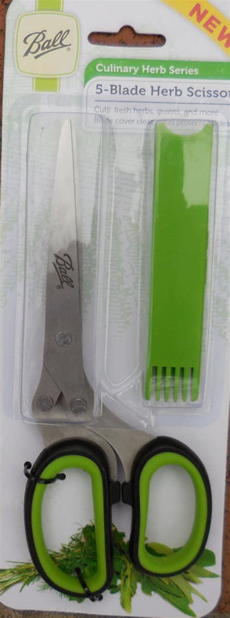 Ball 5 Blade Herb Scissors With Blade Cover Stainless Steel Etsy