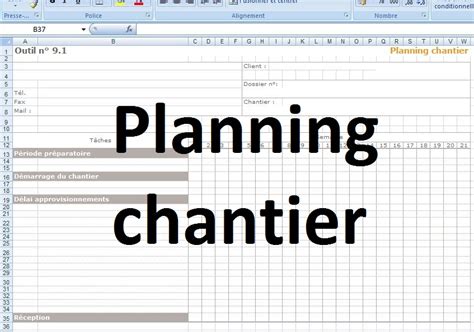 Exemple Planning Chantier Excel Gratuit