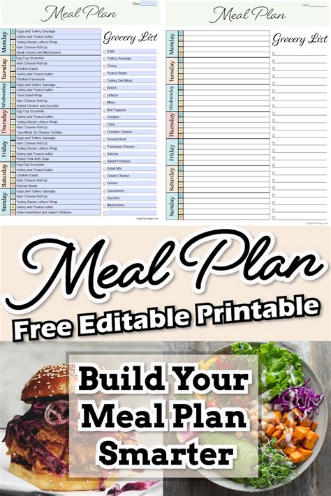 Free Meal Planning And Grocery List Editable Printable Pdf Frugal