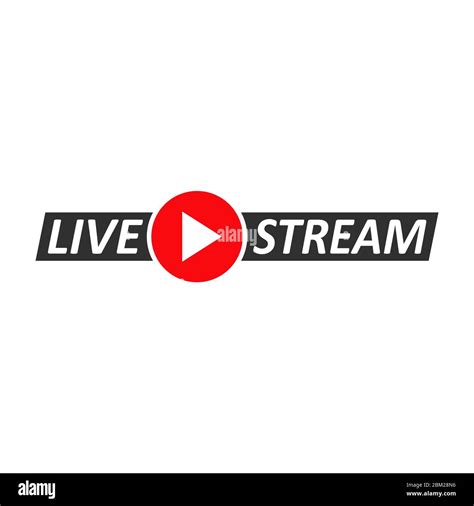 Live Stream Sign Red Symbol Button Of Live Streaming Broadcasting Online Stream Emblem For