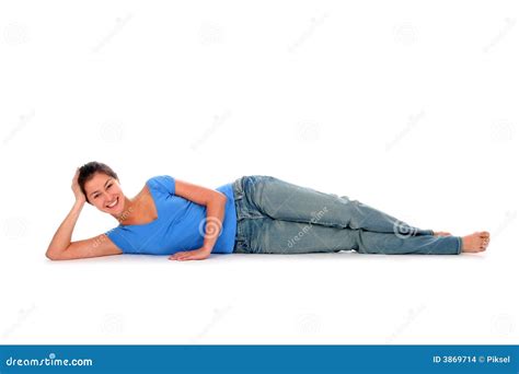 Woman Lying Down Stock Photo Image Of Toothy People 3869714