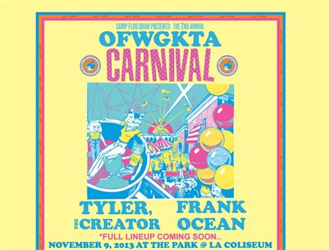 Odd Future 2nd Annual Ofwgkta Carnival Flyer Rugged Ones