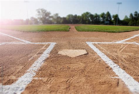 Dreamstime is the world`s largest stock photography community. Baseball: Low View Of Home Plate and Field by Sean Locke ...