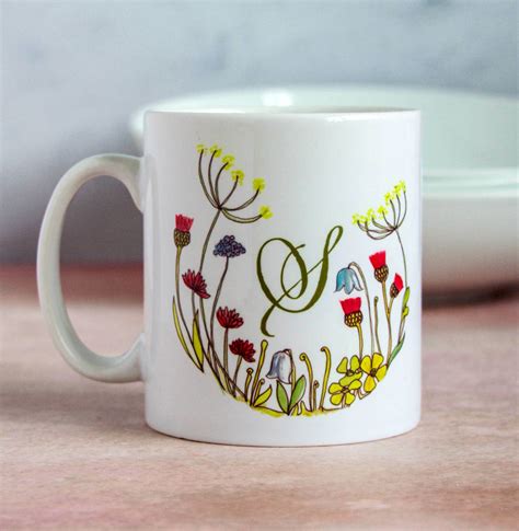 Personalised Floral Initial Mug By Snapdragon Notonthehighstreet