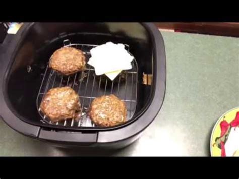 Remove turkey burgers from the air fryer with tongs or a spatula. Air Fryer Frozen Hamburgers (12QT Cooks Essentials) - YouTube