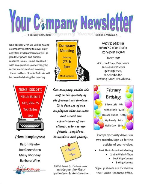 Newsletter Content Ideas Company Newsletter Business Newsletter