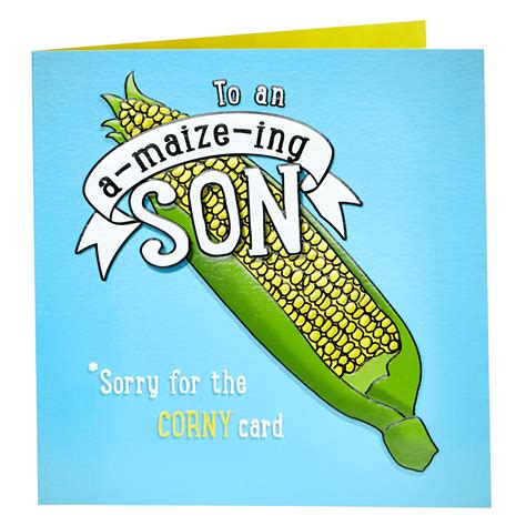 Check spelling or type a new query. Buy Birthday Card - A-maize-ing Son for GBP 0.99 | Card Factory UK